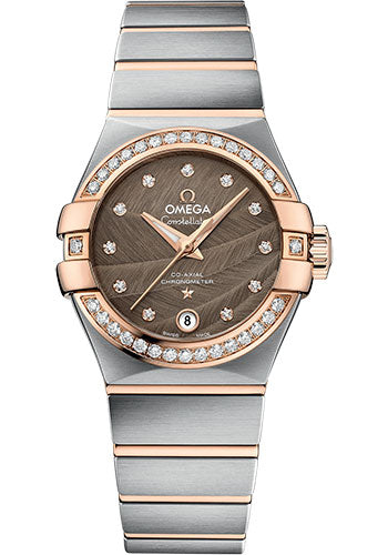 Omega Constellation Co-Axial Watch - 27 mm Steel And Red Gold Case - Praline Dial - 123.25.27.20.63.001