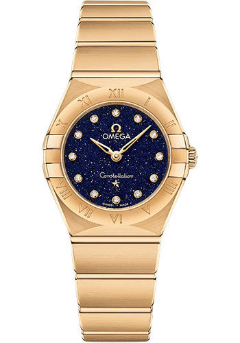 Omega Constellation Quartz - 25 mm Yellow Gold Case - Blue Glass Diamond Dial - 131.50.25.60.53.001