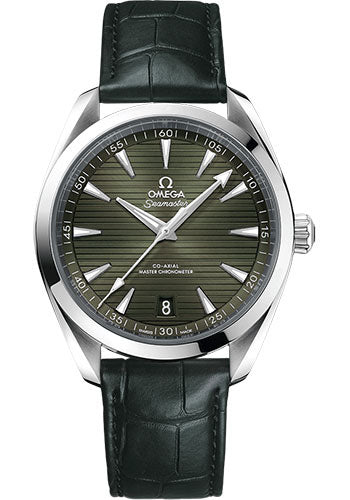 Omega Seamaster Aqua Terra 150M OMEGA Co-Axial Master Chronometer - 41 mm Steel Case - Green Dial - Green Leather Strap - 220.13.41.21.10.001