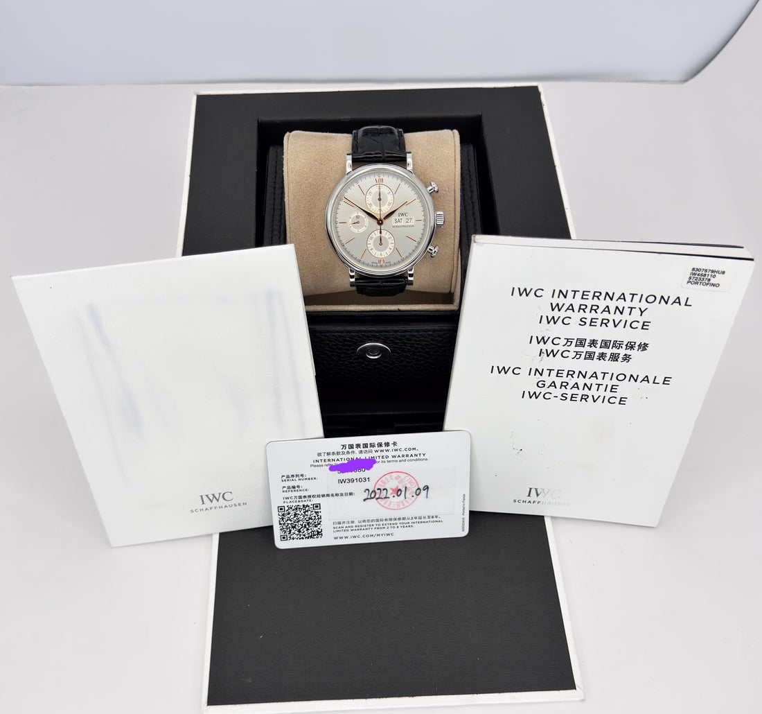 IWC Portofino Chronograph – Ref. IW391031 – 42mm Stainless Steel – Very Good – Complete Set