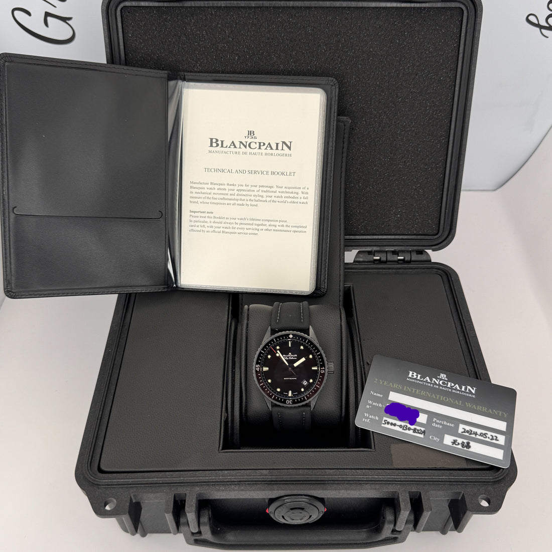 Blancpain Fifty Fathoms Bathyscaphe – Ref. 5000-0130-B52A – 43.6mm Black Ceramic – Very Good – Full Set