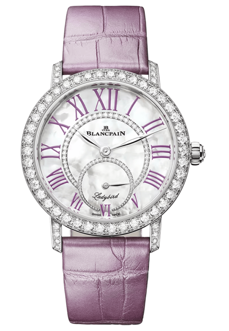 Blancpain Ladybird Colors Lilac White Gold Diamond Alligator Ladies Watch - 3661 1954 55B