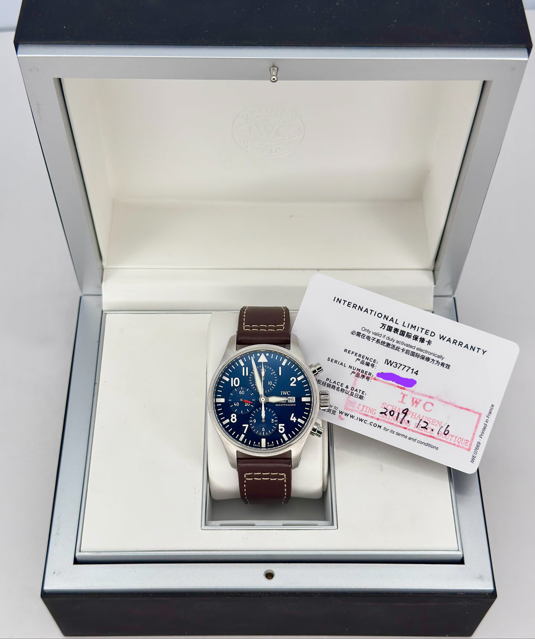 IWC Pilot’s Watch Chronograph – Ref. IW377714 – 43mm Stainless Steel – Very Good – Full Set