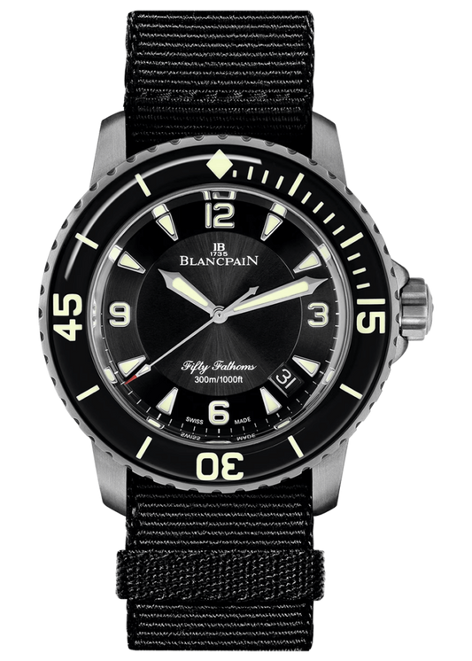 Blancpain Fifty Fathoms Automatique Titanium Black NATO Men's Watch - 5015 12B30 NABA