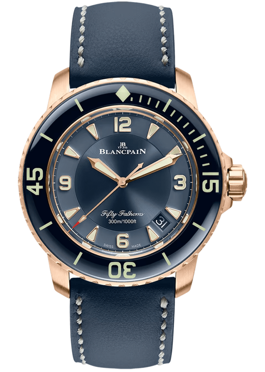 Blancpain Fifty Fathoms Automatique Red Gold Barennia Leather Men's Watch - 5015 3603C 63B