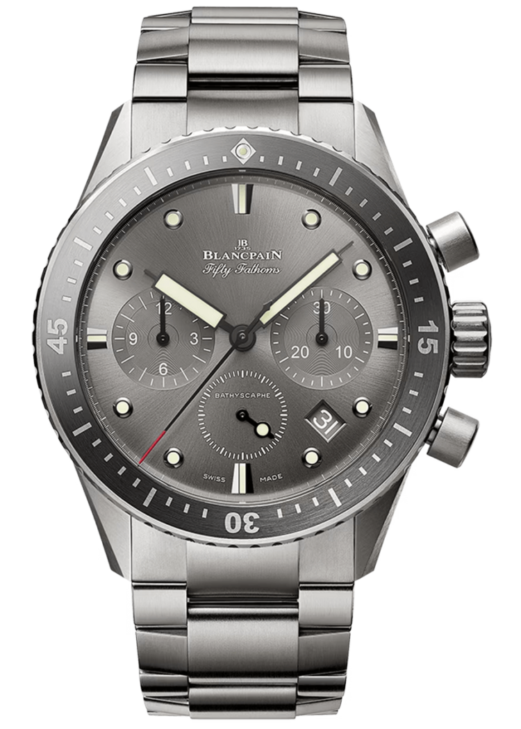 Blancpain Fifty Fathoms Bathyscaphe Chronographe Flyback Grey Titanium Men's Watch - 5200 1210 98S