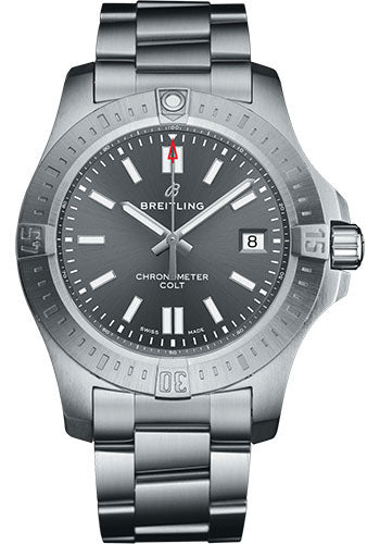 Breitling Chronomat Colt Automatic 41 Watch - Steel Case - Tempest Gray Dial - Steel Pilot Bracelet - A17313101F1A1