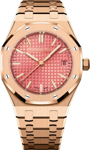 Audemars Piguet Royal Oak Self Winding Pink Rose Gold 34mm Pink Dial 77450OR.OO.1361OR.01