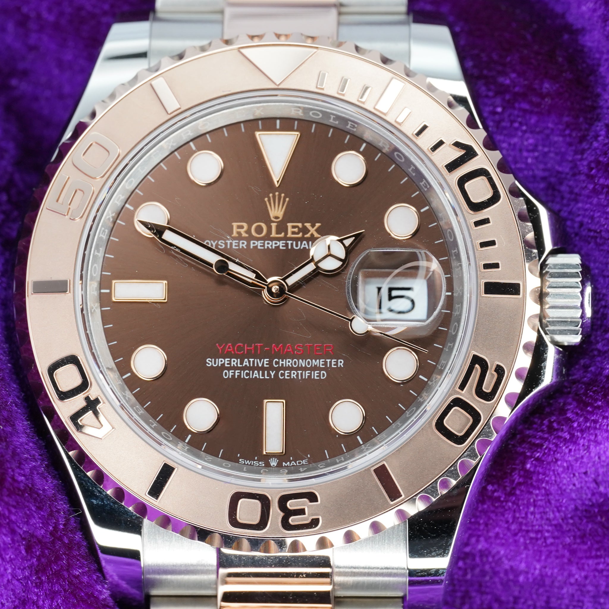 Rolex Yacht Master 40mm 126621 Chocolate Dial Steel 18K Rose Gold 20 Great Lakes Watch Company