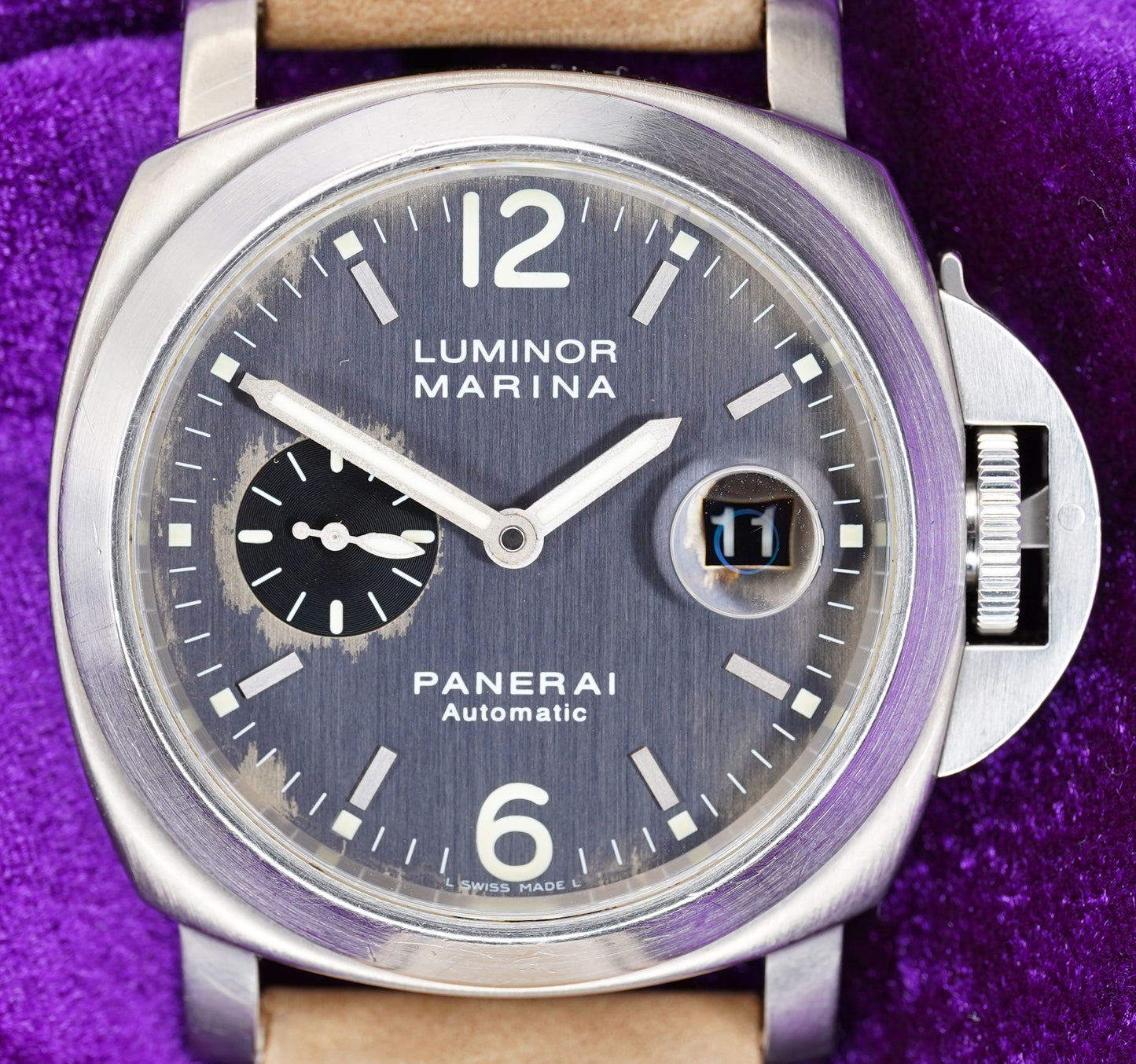 Panerai Luminor Marina Anthracite Dial Titanium Case Leather, 44mm - PAM00091