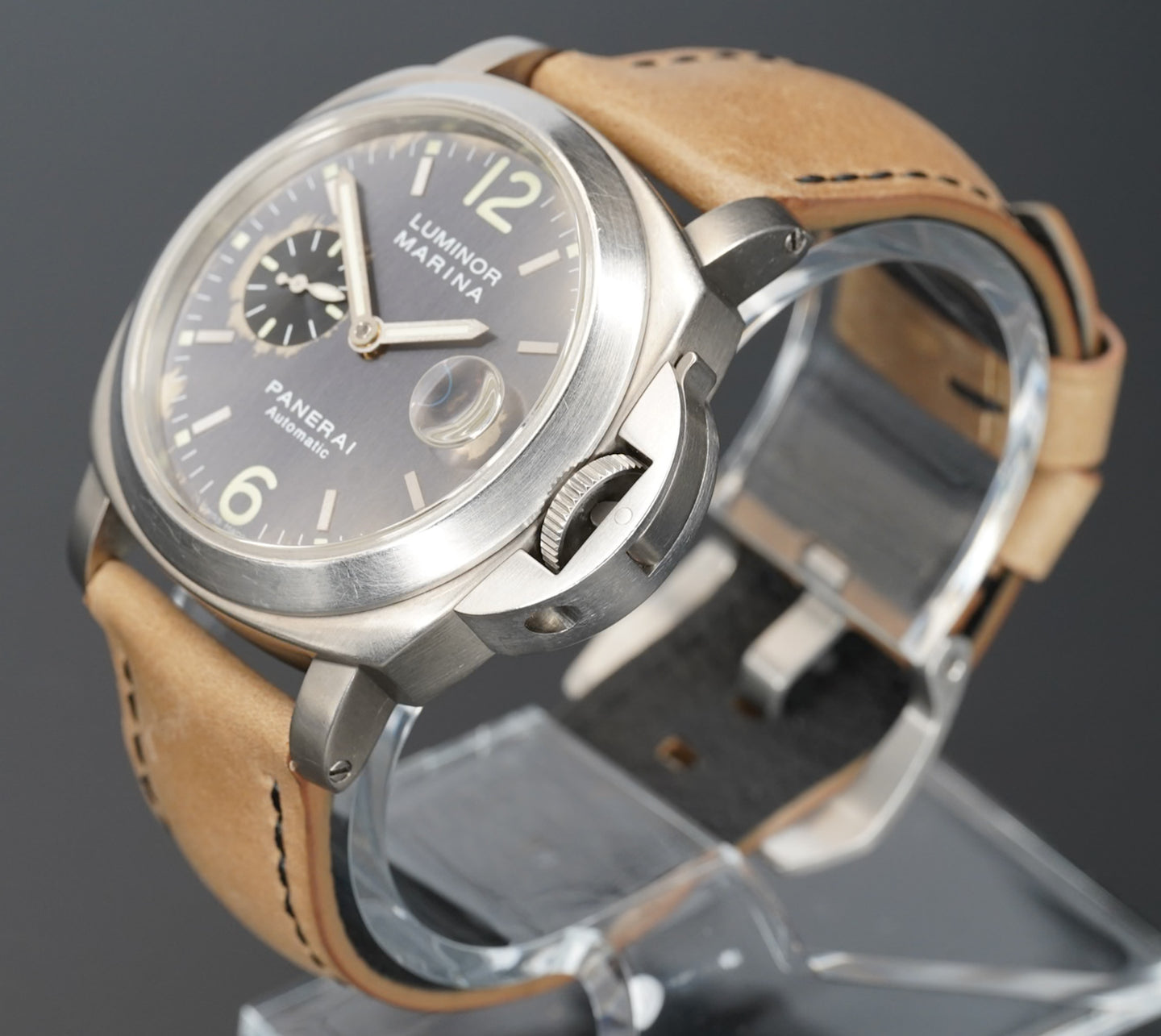 Panerai Luminor Marina Anthracite Dial Titanium Case Leather, 44mm - PAM00091