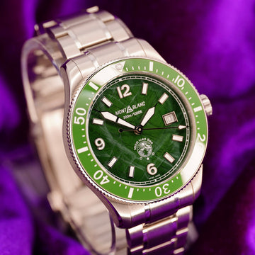 2024 Montblanc 1858 Iced Sea Automatic Date Ref #MB129373 – 41mm Stainless Steel case with green dial and bezel