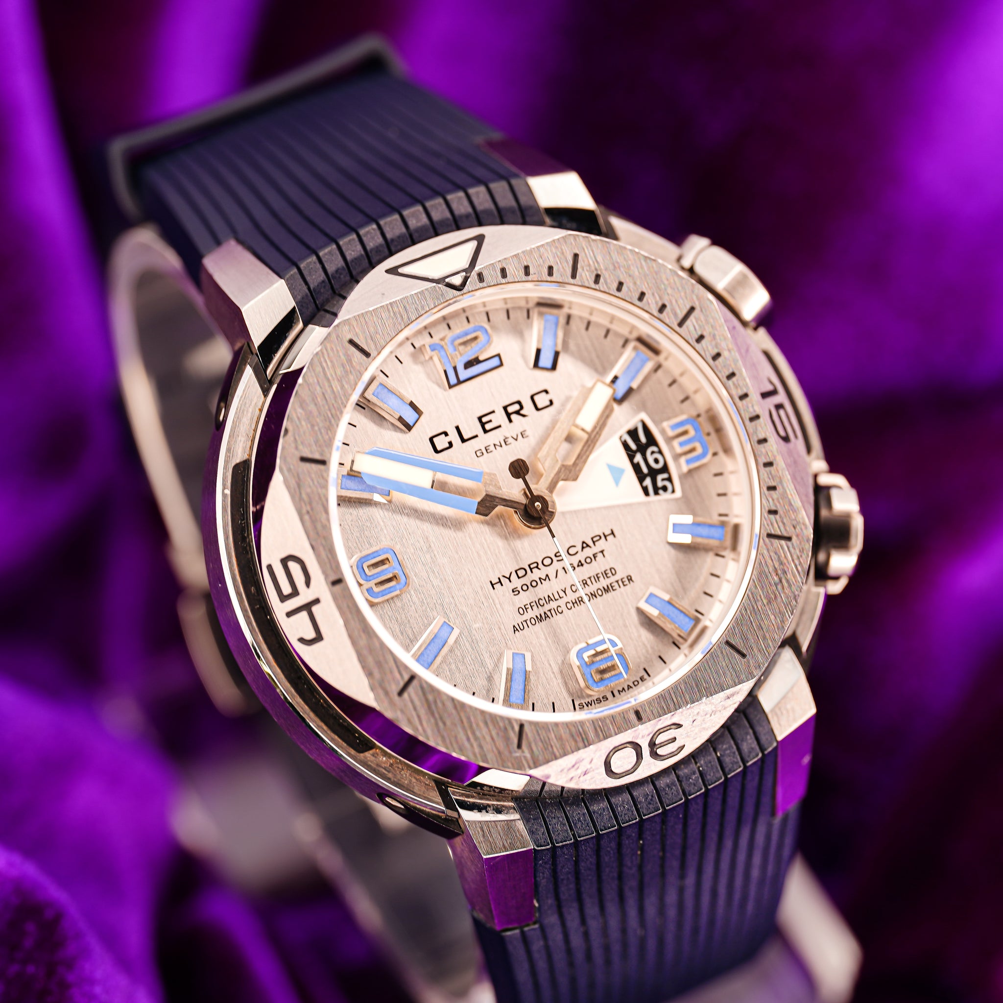 Clerc Hydroscaph H1 Chronometer Ref #H1.1.1.1 – 48.8mm Stainless steel case with white dial