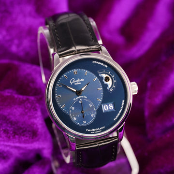 2021 Glashütte Original PanoMaticLunar Ref. 1-90-02-46-32-35 – 40mm Stainless Steel – Blue Dial – Excellent Condition