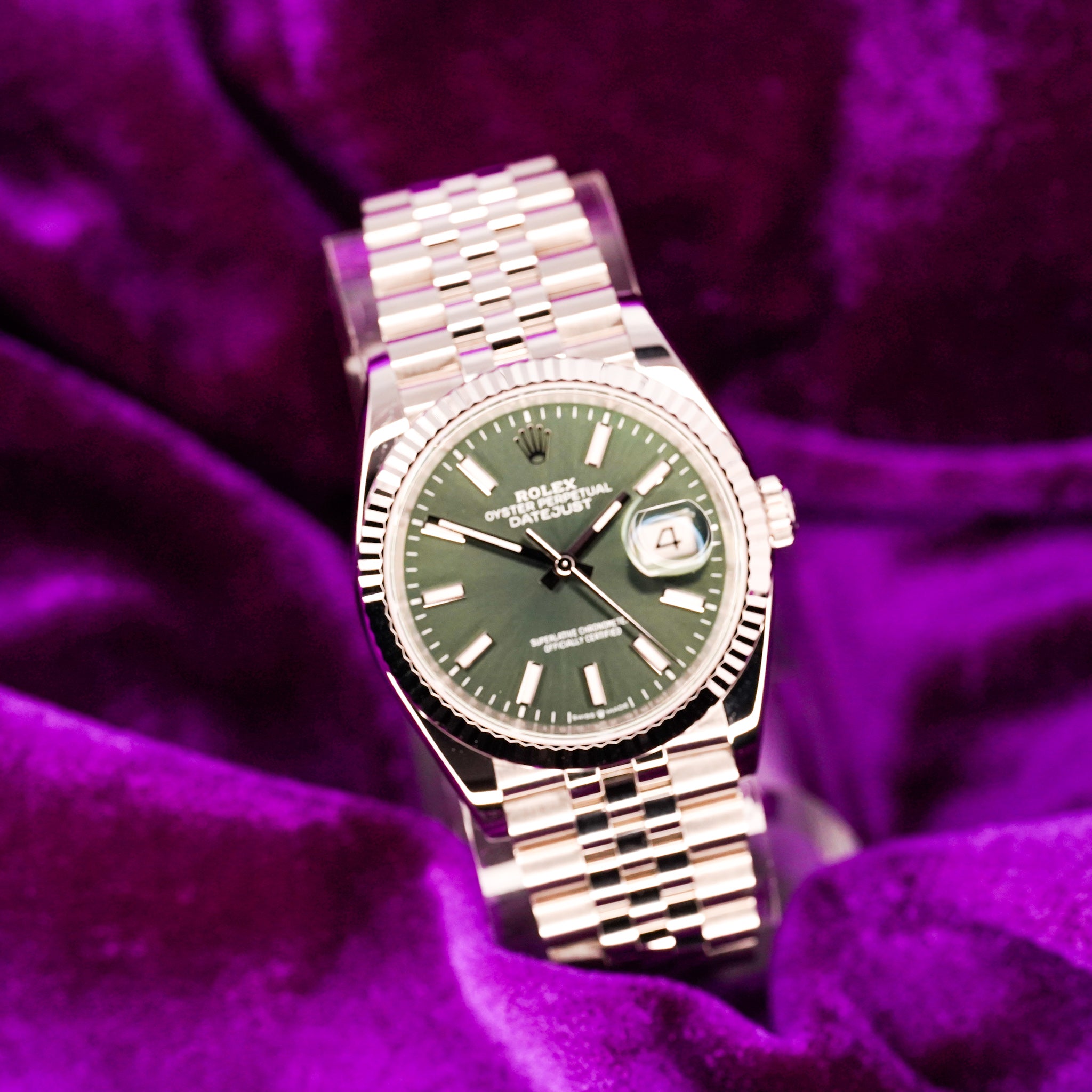Rolex Datejust 36 “Mint Green” – Ref. 126234 – 36mm Stainless Steel & White Gold – Very Good Condition