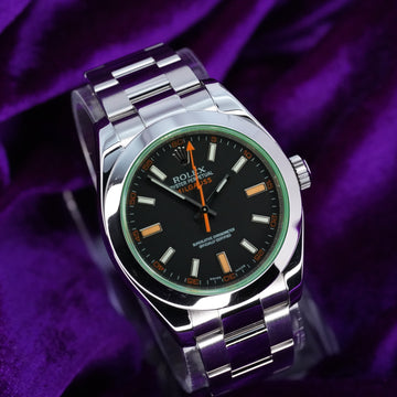 𝗥𝗼𝗹𝗲𝘅 𝗠𝗶𝗹𝗴𝗮𝘂𝘀 Ref. 116400V – 40mm Stainless Steel – Excellent Condition – Complete Set