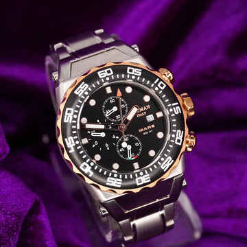𝗟𝗼𝗰𝗺𝗮𝗻 𝗠𝗮𝗿𝗲 𝟯𝟬𝟬 𝗠𝗧 𝗖𝗵𝗿𝗼𝗻𝗼𝗴𝗿𝗮𝗽𝗵 𝗤𝘂𝗮𝗿𝘁𝘇 – Ref. 0560M01R-0RBKRGSK2 – Complete Set – Very Good Condition