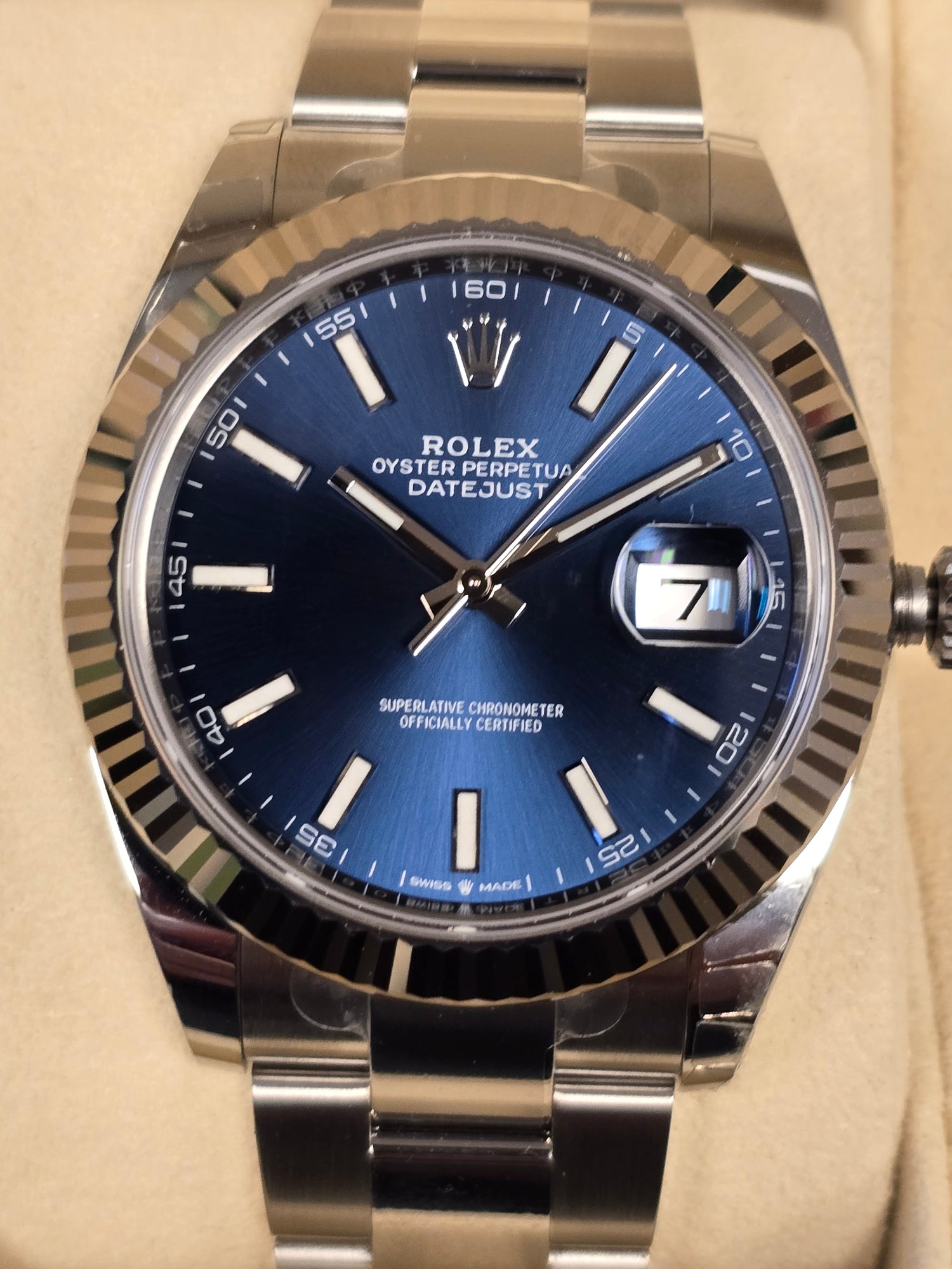 2024 Rolex Datejust 41mm Blue Stick- New in Box- Ref # 126334