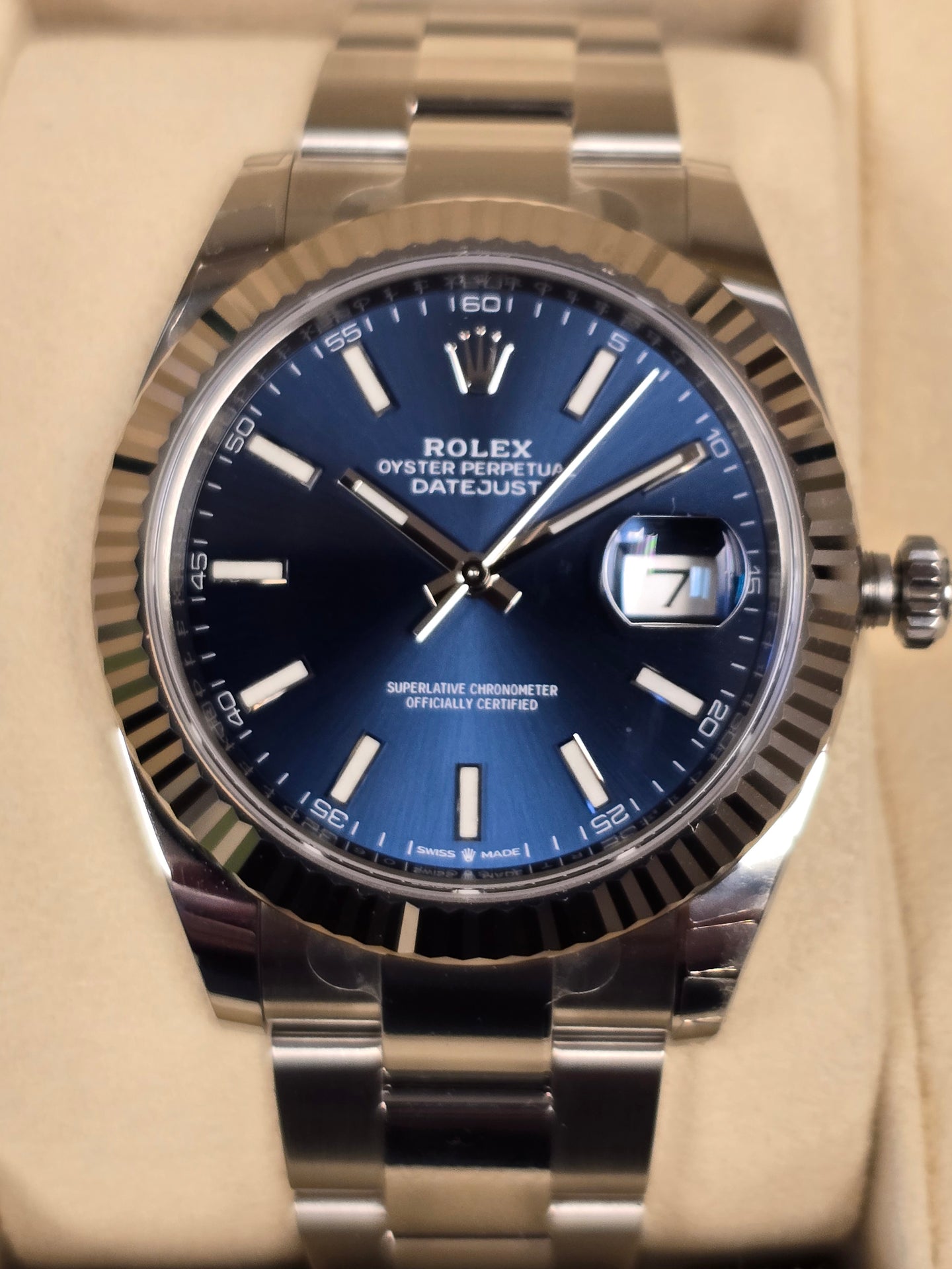 2024 Rolex Datejust 41mm Blue Stick- New in Box- Ref # 126334