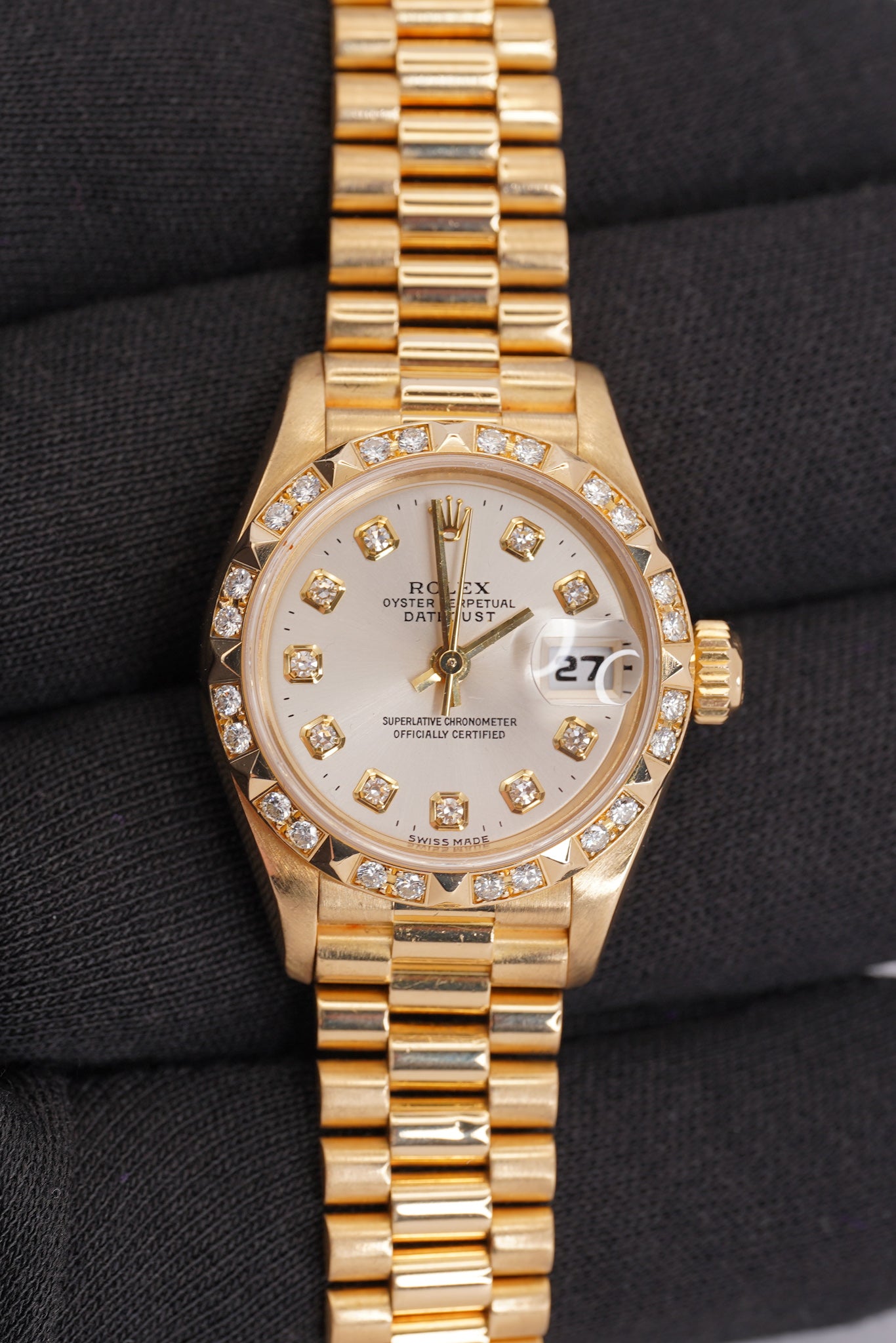 Rolex Datejust President Ref# 69258 18k Gold Diamond/Ruby  26mm  Fully Serviced- Pre Owned