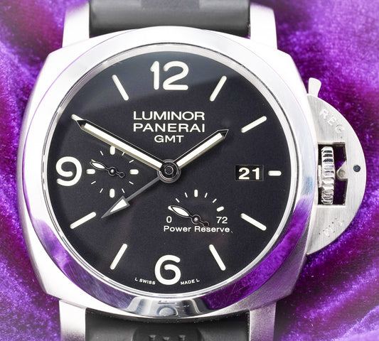 Panerai Luminor Men's Black Watch - 44mm GMT PAM01321. 2012 Black Dial