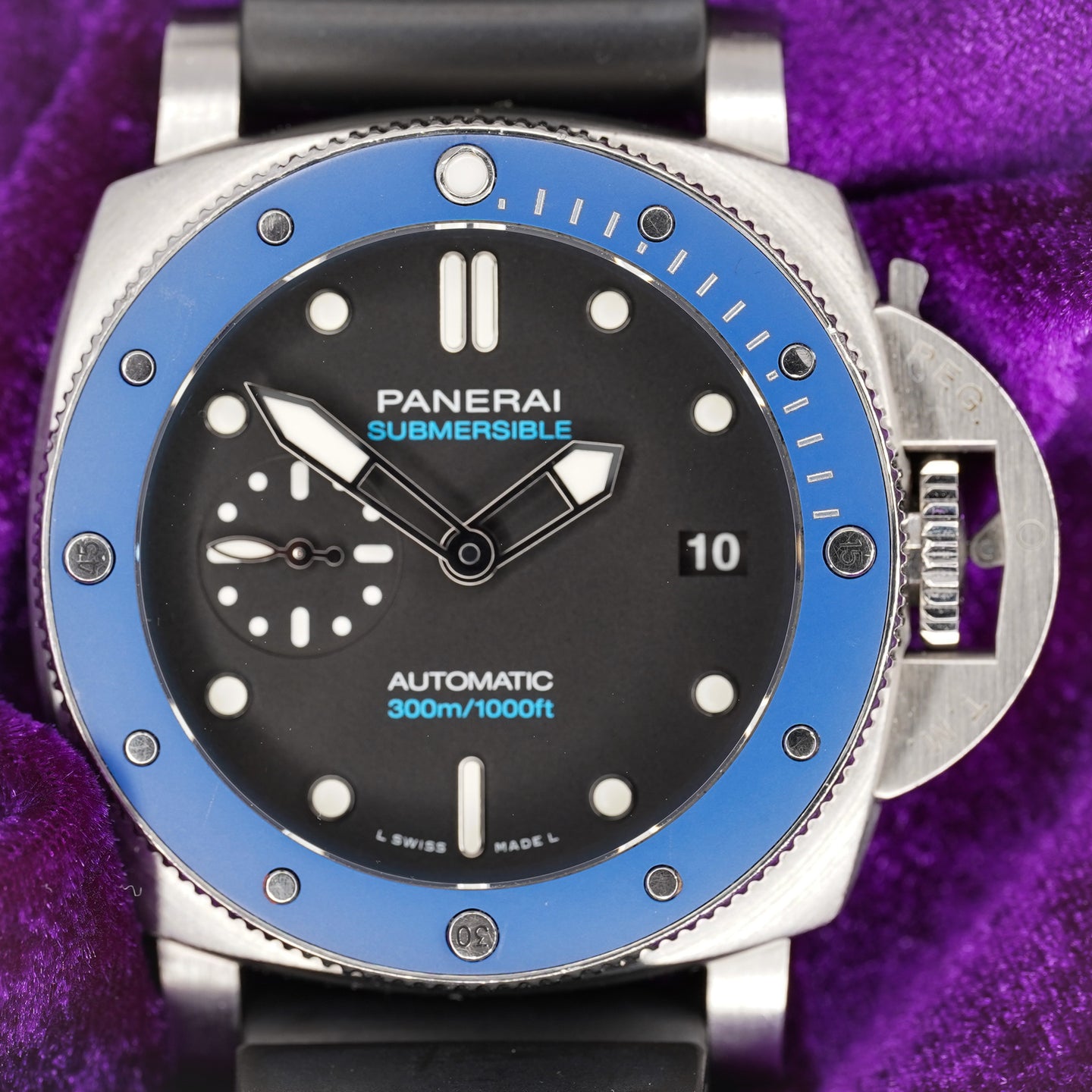 Panerai Submersible Ref# 01209- Blue Bezel, 42mm- 2021 Full Set