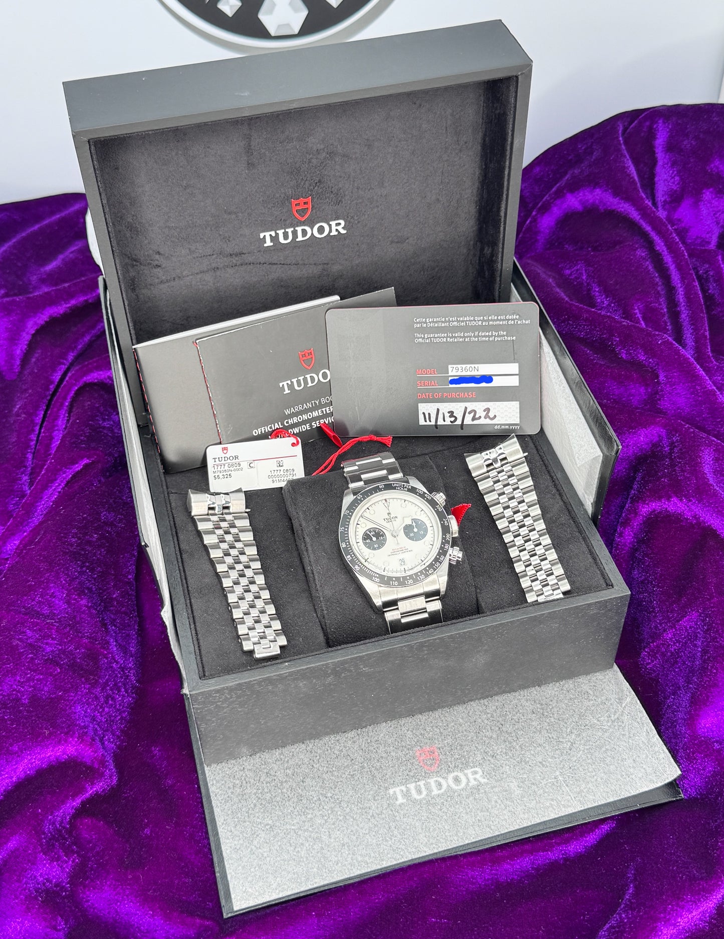 2022 TUDOR PANDA Black Bay # 79360N  Complete Set. Mint 41mm