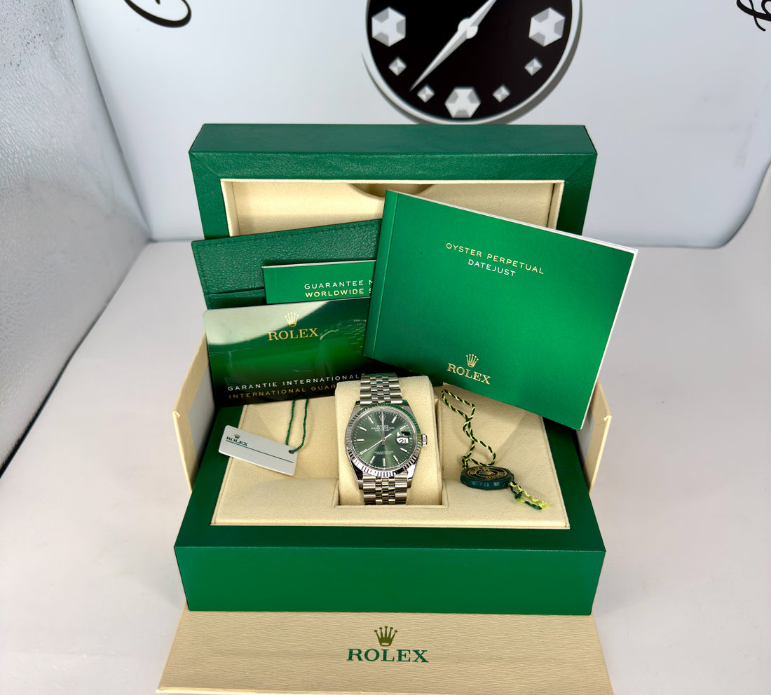Rolex Datejust 36 “Mint Green” – Ref. 126234 – 36mm Stainless Steel & White Gold – Very Good Condition