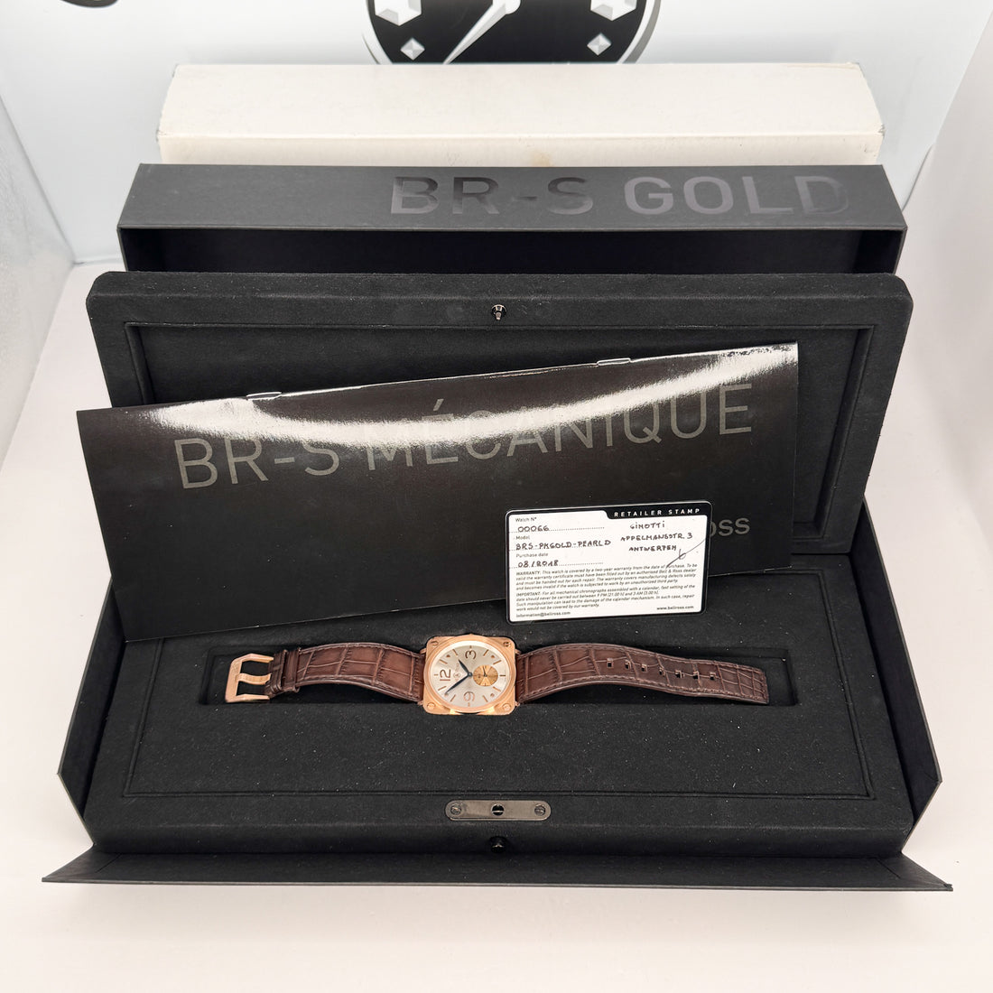 Bell & Ross BR S Rose Gold “Pearl” – Ref. BRS-PKGOLD-PEARL_D – 39mm 18k Rose Gold – Very Good Condition