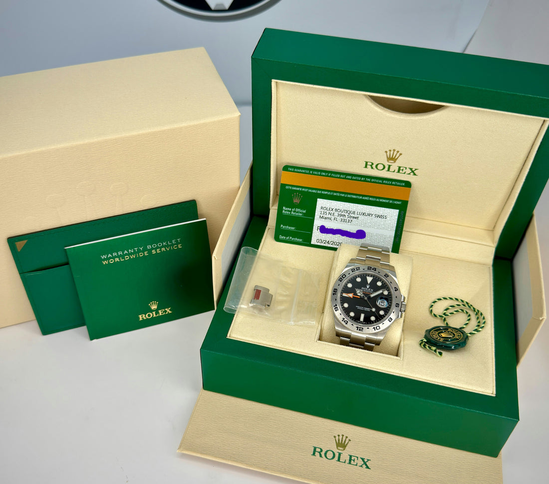 𝗥𝗼𝗹𝗲𝘅 𝗘𝘅𝗽𝗹𝗼𝗿𝗲𝗿 𝗜𝗜 Ref. 216570 – 42mm Stainless Steel – New / Unworn – Complete Set
