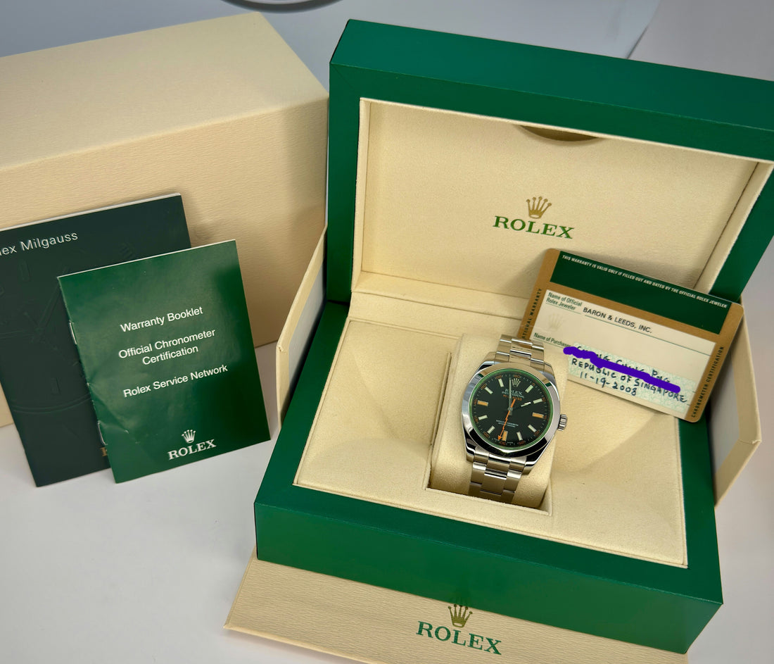 𝗥𝗼𝗹𝗲𝘅 𝗠𝗶𝗹𝗴𝗮𝘂𝘀 Ref. 116400V – 40mm Stainless Steel – Excellent Condition – Complete Set
