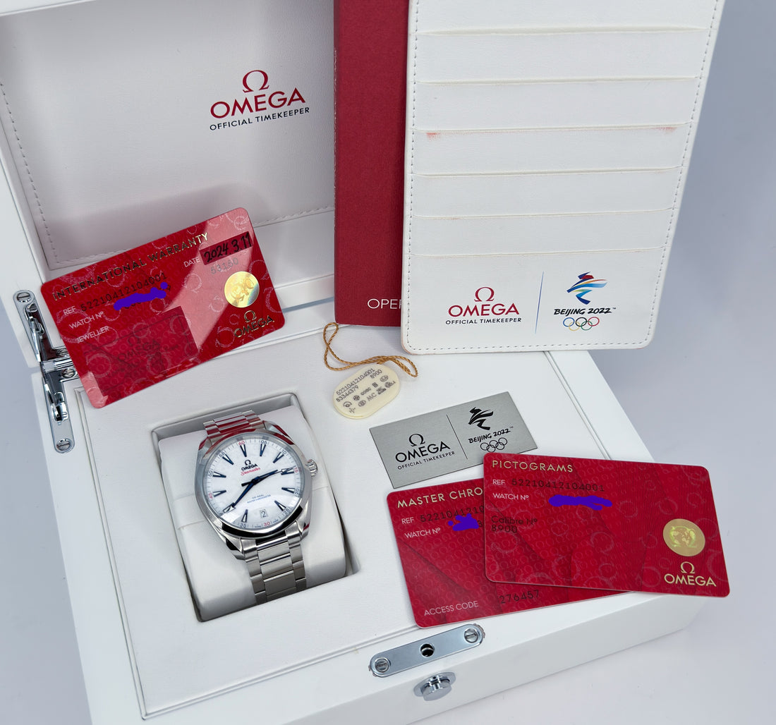 𝗢𝗺𝗲𝗴𝗮 𝗦𝗲𝗮𝗺𝗮𝘀𝘁𝗲𝗿 𝗔𝗾𝘂𝗮 𝗧𝗲𝗿𝗿𝗮 150𝗺 “𝗕𝗲𝗶𝗷𝗶𝗻𝗴” 𝗥𝗲𝗳. 522.10.41.21.04.001 – 41mm – Stainless Steel – White Dial – 2024 – Excellent Condition – Complete Set