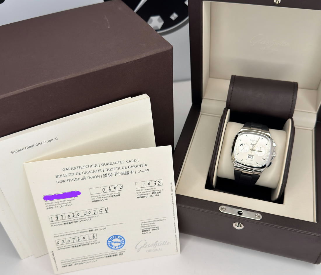 Glashütte Original Seventies Chronograph Panorama Date – Ref. 1-37-02-02-02-53 – 40mm Stainless Steel – Very Good – Complete Set