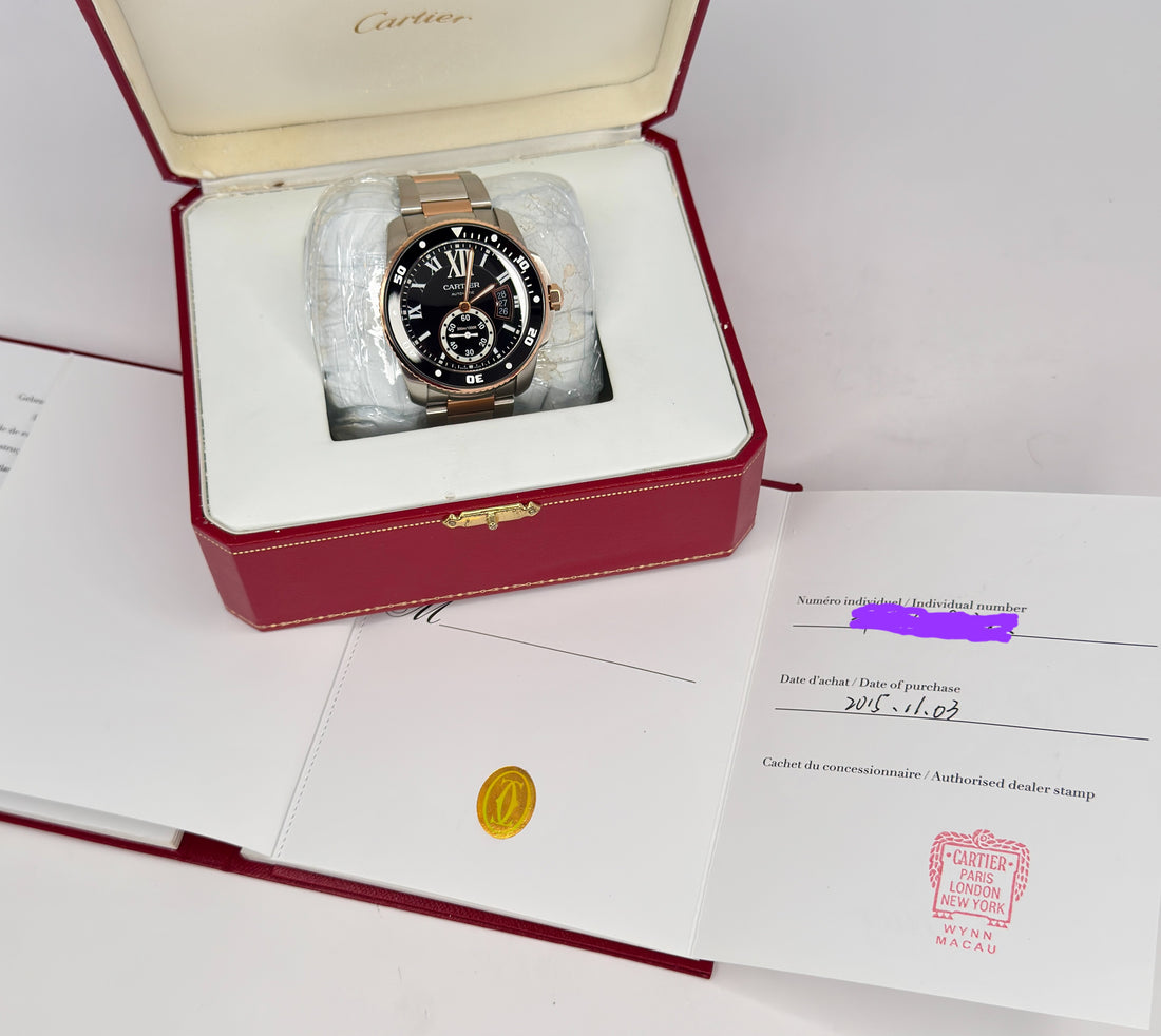 Cartier Calibre de Cartier Diver – Ref. W7100054 – 42mm Stainless Steel &amp; 18K Rose Gold – Very Good – Complete Set