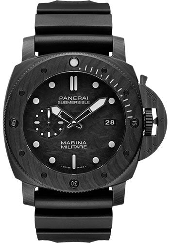 Panerai Submersible Marina Militare Carbotech™ - 47mm - Carbotech - Carbon Dial - Black Caoutchouc Strap - PAM00979