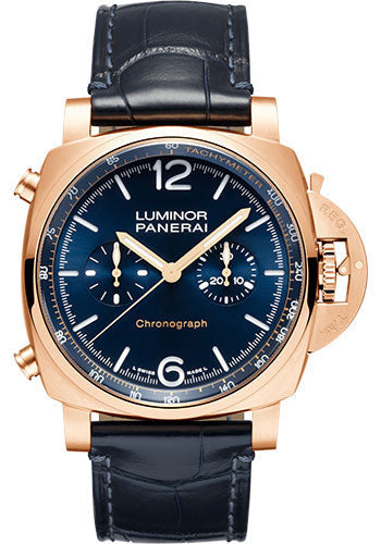 Panerai Luminor Chrono Goldtech™ Blu Notte - 44mm Polished Goldtech Case - Blue Sun-Brushed Dial - PAM01111