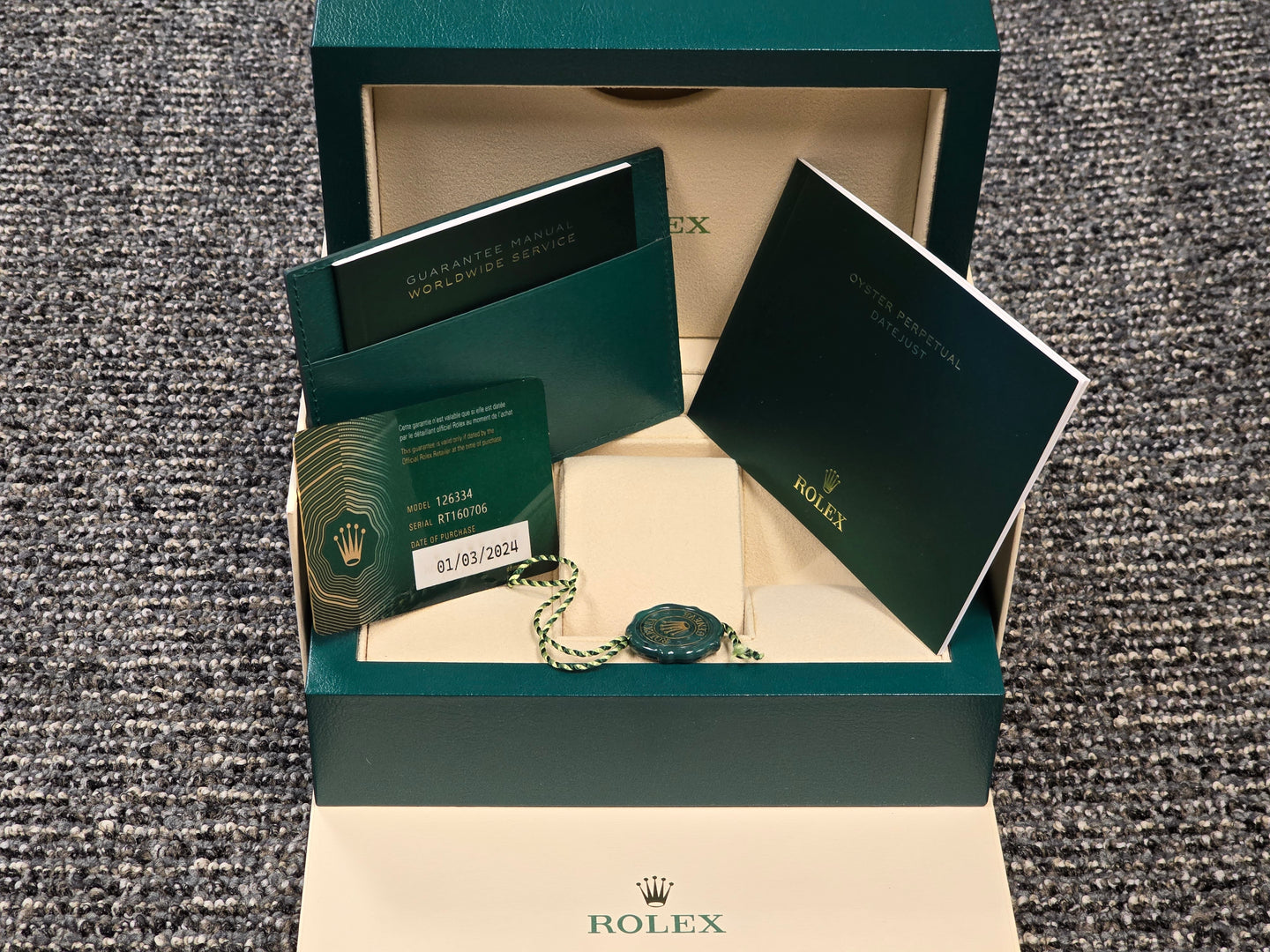 2024 Rolex Datejust 41mm Blue Stick- New in Box- Ref # 126334