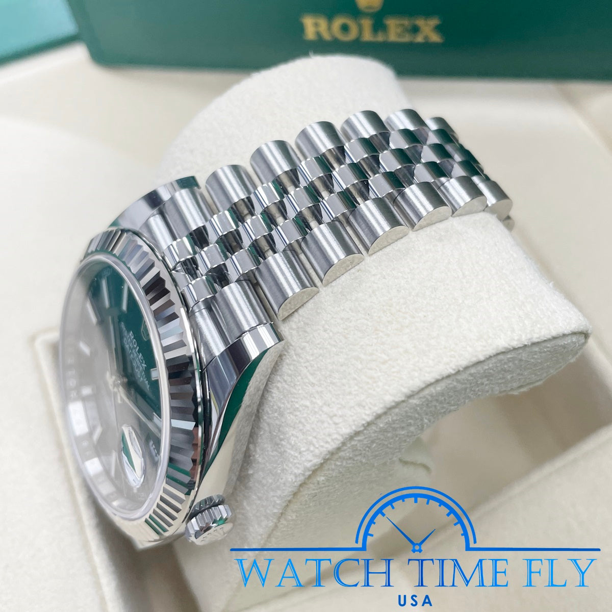 Rolex Steel and White Gold Rolesor Datejust 41 Watch - Fluted Bezel - Blue Index Dial - Jubilee Bracelet - 126334 blij