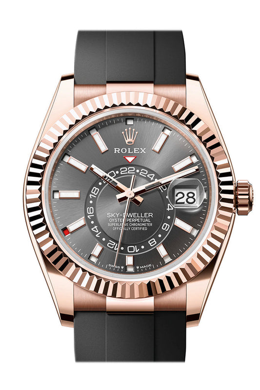 Rolex Sky Dweller 42 Slate Dial Rose Gold Mens Watch 336235