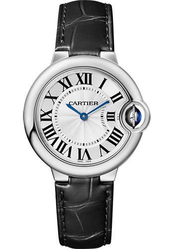 Cartier Ballon Blanc de Cartier Watch - 33 mm Steel Case - Alligator Strap - WSBB0034