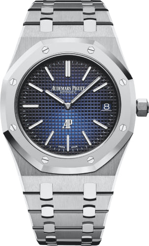 Audemars Piguet Royal Oak "Jumbo" Extra-Thin Titanium 39mm Blue Index Titanium Bracelet | 15202IP.OO.1240IP.01