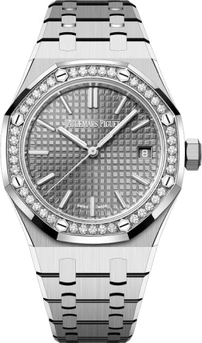 Audemars Piguet Royal Oak Stainless Steel 37mm Grey Dial Diamond Bezel | 15551ST.ZZ.1356ST.06