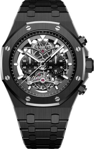 Audemars Piguet Royal Oak "Skeleton" Tourbillon Chronograph Openworked 44mm Black Ceramic | 26343CE.OO.1247CE.01