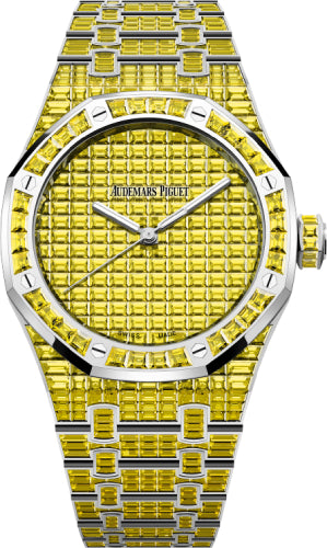 Audemars Piguet Royal Oak Selfwinding Yellow Chrysoberyl 41mm "50th Anniversary" White Gold Yellow Dial | 15514BC.RY.1284BC.01