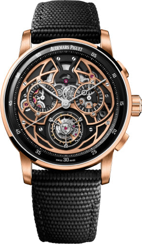 Audemars Piguet Code 11.59 Flying Tourbillon Chronograph 41mm Rose Gold/Black Ceramic Skeleton Dial | 26399NR.OO.D002KB.01