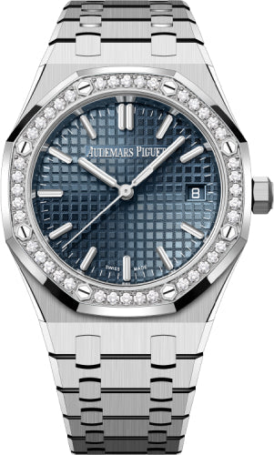 Audemars Piguet Royal Oak "50th Anniversary" 34mm Stainless Steel Blue Dial Diamond Bezel | 77451ST.ZZ.1361ST.02