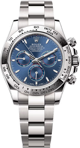 Rolex Cosmograph Daytona 40mm White Gold Bright Blue Dial Oyster Bracelet