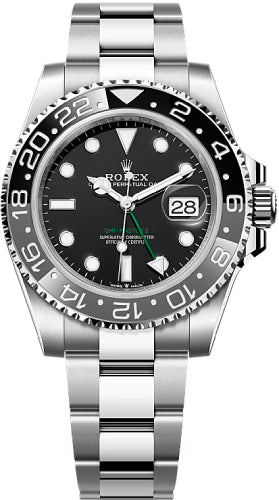 Rolex GMT-Master II "Bruce Wayne" Steel Black & Grey Bezel Oyster Bracelet - 126710GRNR