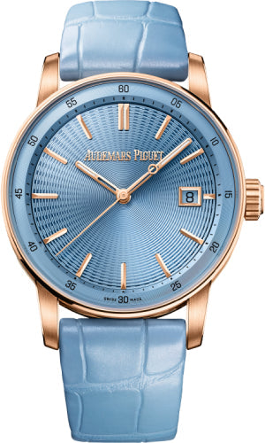 Audemars Piguet Code 11.59 Selfwinding Pink Rose Gold Light Blue Dial 38mm Leather Strap | 77410OR.OO.A344CR.01