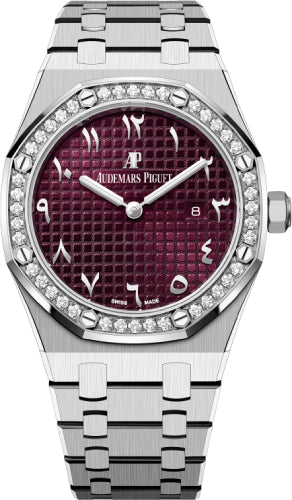 Audemars Piguet Royal Oak 33mm Quartz White Gold Diamond Bezel Purple Dial - 67651BC.ZZ.1261BC.01